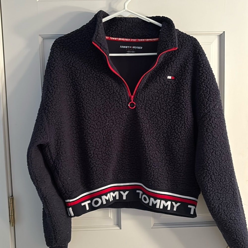 Sherpa cropped quarter zip
